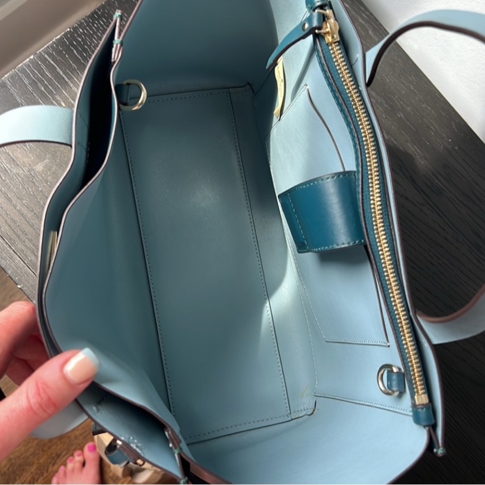 KATE SPADE Putnam Drive Nelle Convertible Work Commuter Tote Teal MSRP: $348 - Picture 5 of 16